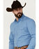 Image #2 - Ely Walker Men's Geo Print Long Sleeve Pearl Snap Western Shirt, Blue, hi-res