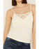 Shyanne Women's Crochet Rib Cami , Cream, hi-res