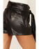 Sadie & Sage Women's Black Faux Leather Self Belt Shorts, Black, hi-res