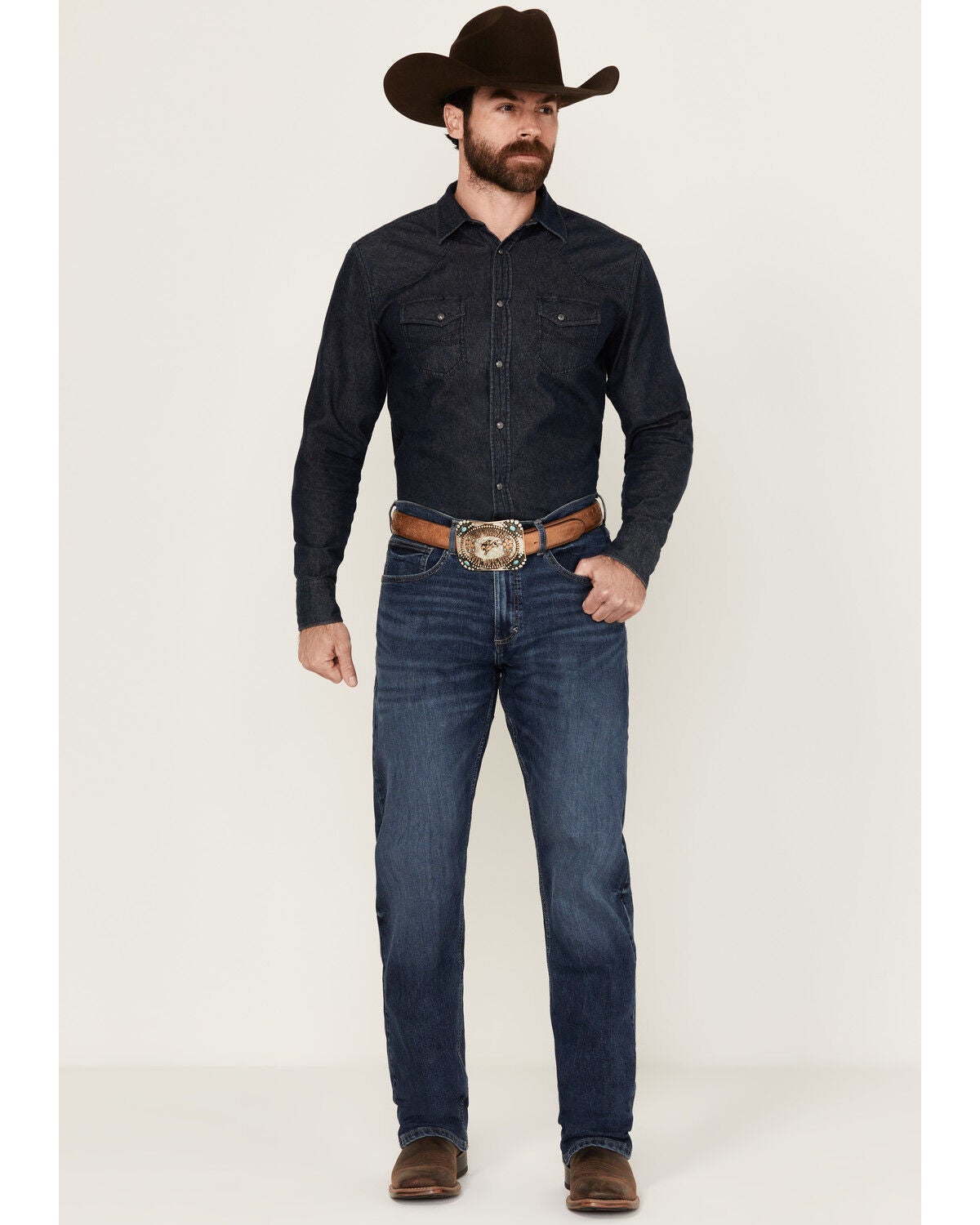 Wrangler 20X Men's Warren Medium Wash Slim Straight Stretch Denim Jeans - Tall, Medium Wash, hi-res