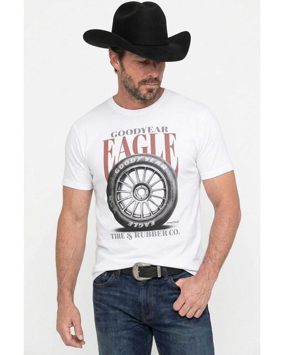 Goodyear Men's Big Bold Short Sleeve Graphic T-Shirt, White, hi-res