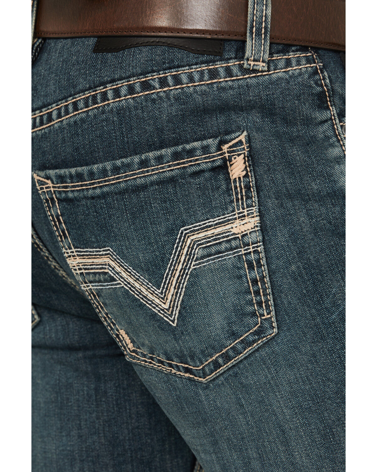 Image #4 - Rock & Roll Denim Men's Pistol Medium Wash Bootcut Rigid Denim Jeans, Medium Wash, hi-res