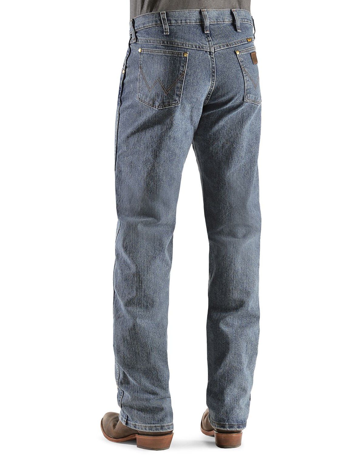Wrangler Men's Medium Wash Premium Performance Cowboy Cut Denim Jeans, Dark Denim, hi-res