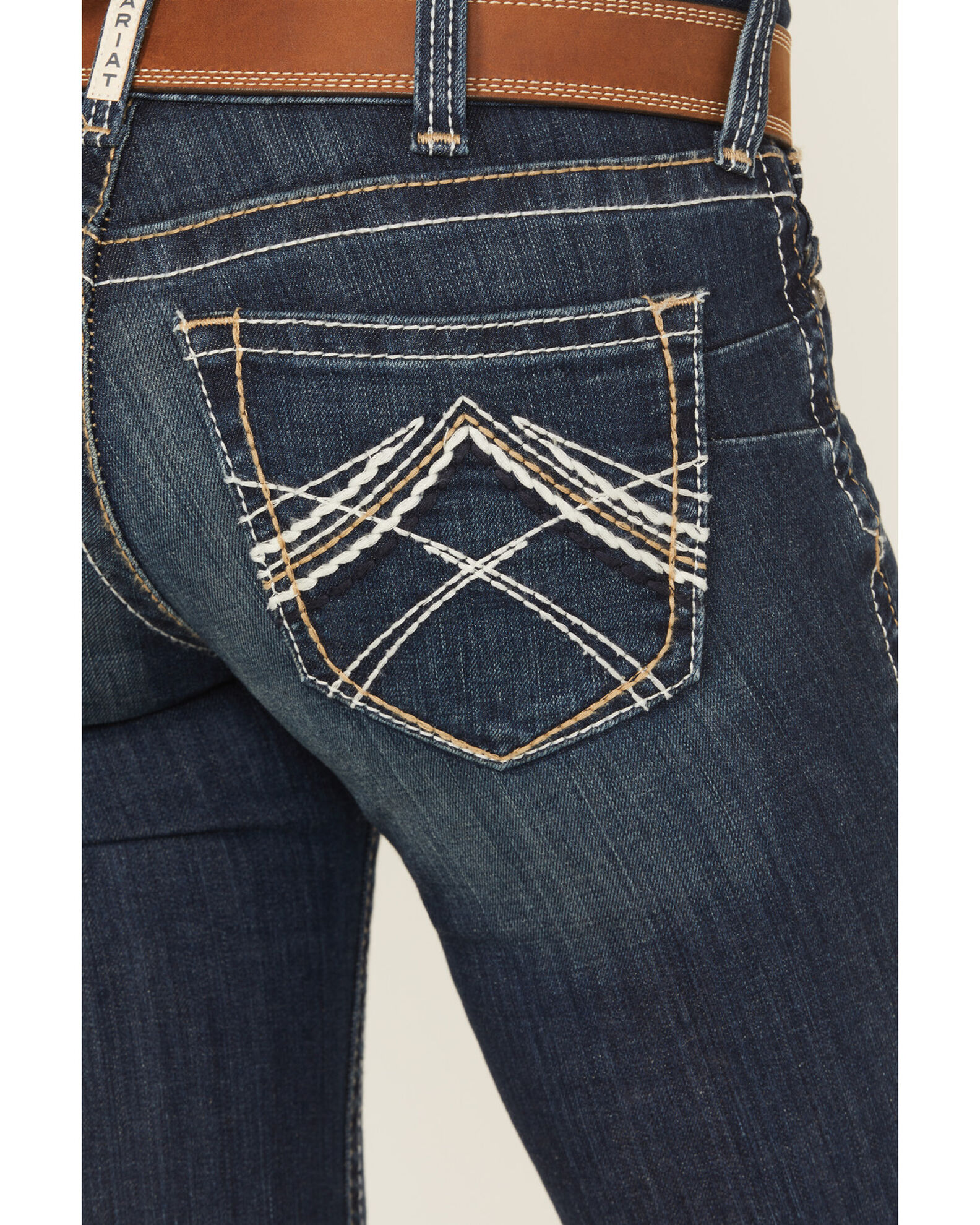 Image #5 - Ariat Women's R.E.A.L. Whipstitch Slim Bootcut Jeans, Denim, hi-res