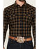 Image #3 - Blue Ranchwear Men's Cedar Plaid Print Long Sleeve Snap Western Shirt, Dark Brown, hi-res