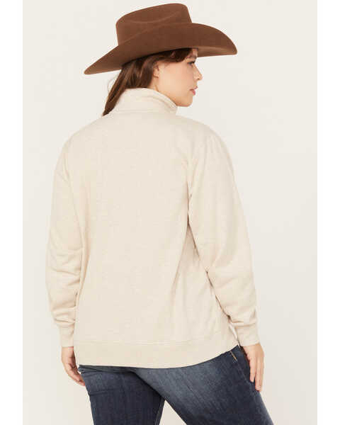 Ariat Women's R.E.A.L. Scenic Pasture Half Zip Pullover - Plus, Oatmeal, hi-res