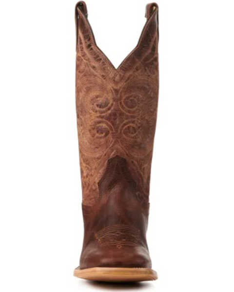 Image #4 - Hondo Boots Men's Cowhide Western Boots - Broad Square Toe, Brown, hi-res