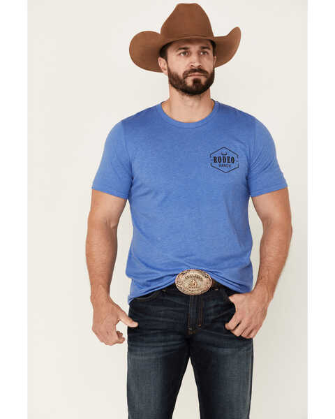 Image #1 - Rodeo Ranch Men's Spur Flag Graphic Short Sleeve T-Shirt , Royal Blue, hi-res