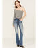 Image #3 - Miss Me Women's Medium Wash Mid Rise Wing Pocket Stretch Bootcut Jeans, Medium Wash, hi-res