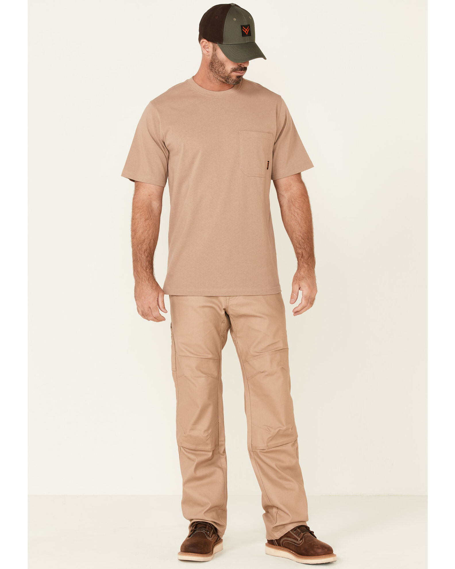 Image #2 - Hawx Men's Solid Natural Forge Short Sleeve Work Pocket T-Shirt - Tall, Natural, hi-res