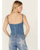 Image #4 - Rock & Roll Denim Women's Medium Wash Metal Fringe Denim Corset, , hi-res