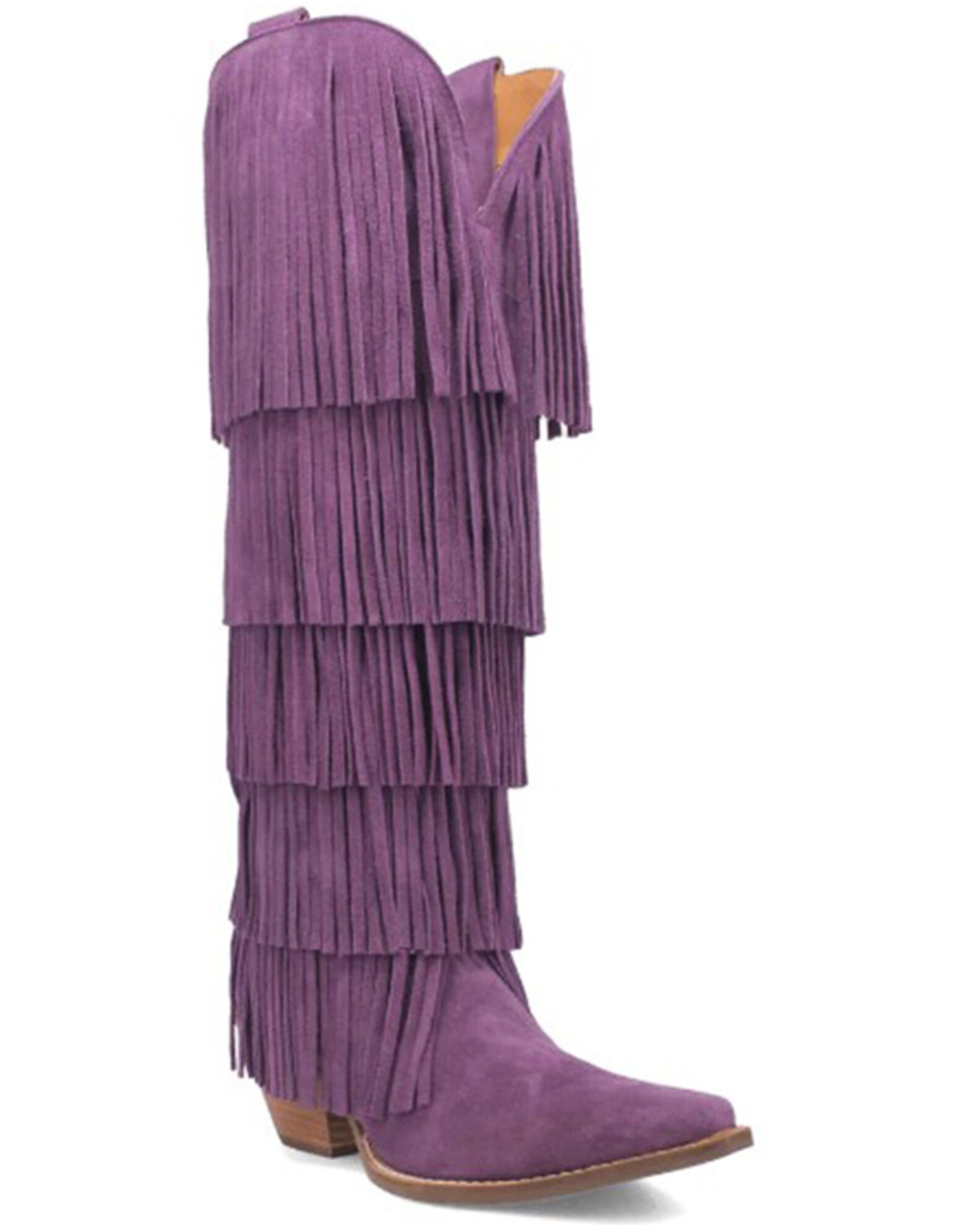 Dingo Women s Wild Child Suede Fringe Tall Western Boots Snip Toe Sheplers