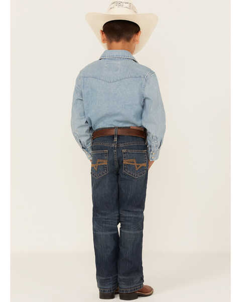 Image #1 - Cody James Little Boys' Saguaro Dark Wash Mid Rise Stretch Slim Bootcut Jeans - Sizes 4-8, Blue, hi-res