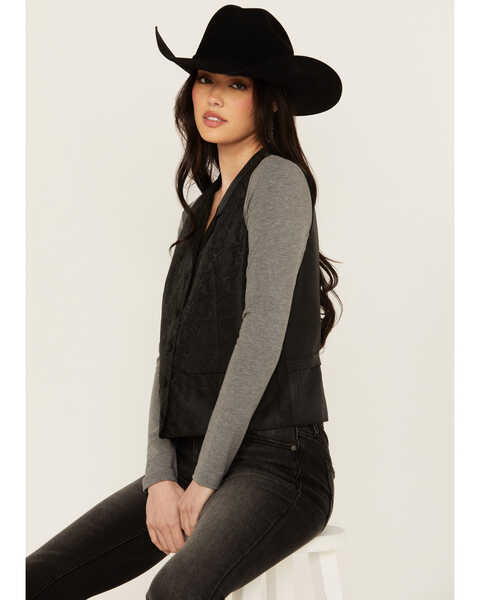 Image #1 - Scully Rangewear Women's Delicate Paisley Vest, Black, hi-res