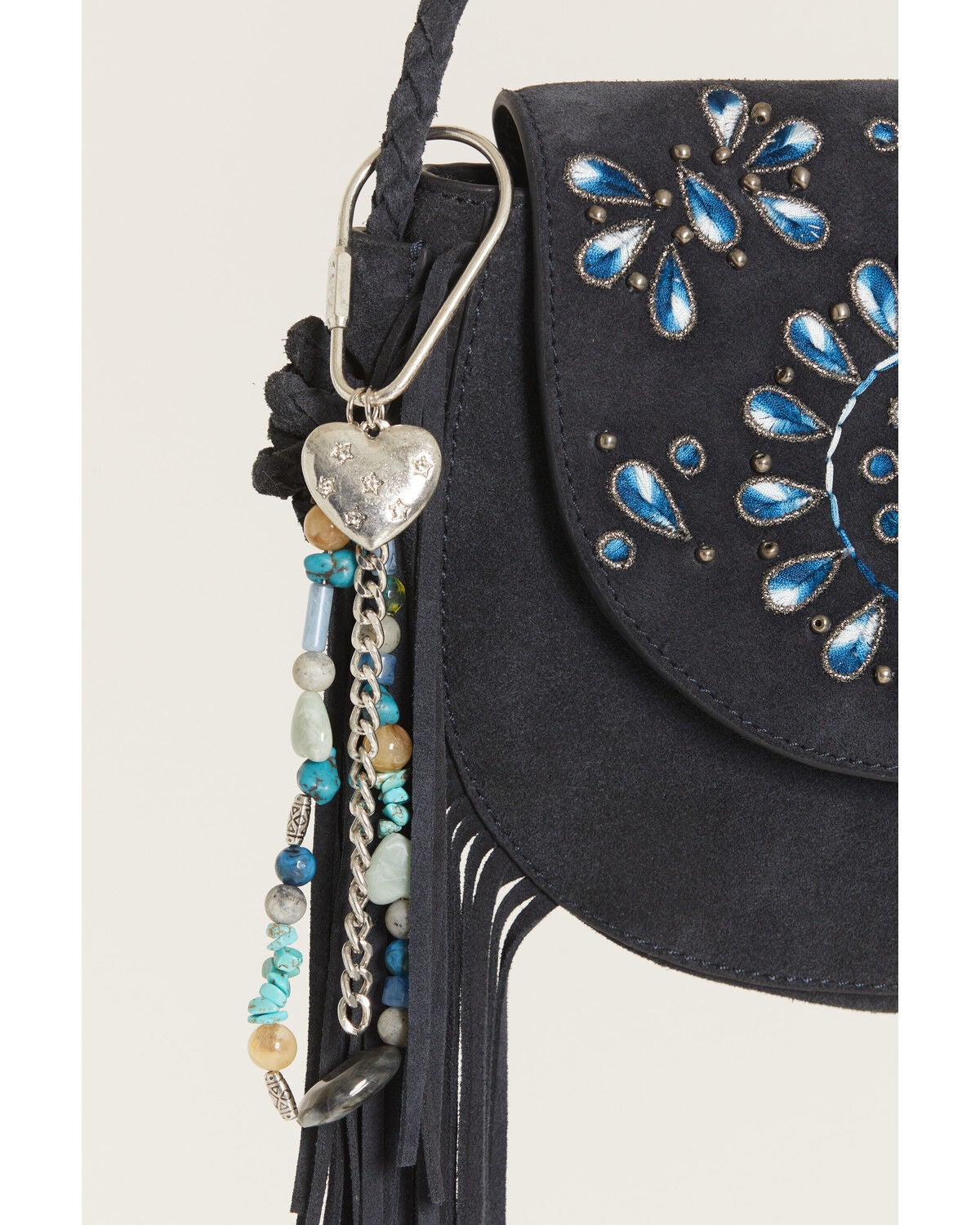 Shyanne Tonal Turquoise Heart Bag Charm, Turquoise, hi-res