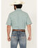 Image #4 - Wrangler Retro Men's Plaid Print Short Sleeve Snap Western Shirt, Turquoise, hi-res