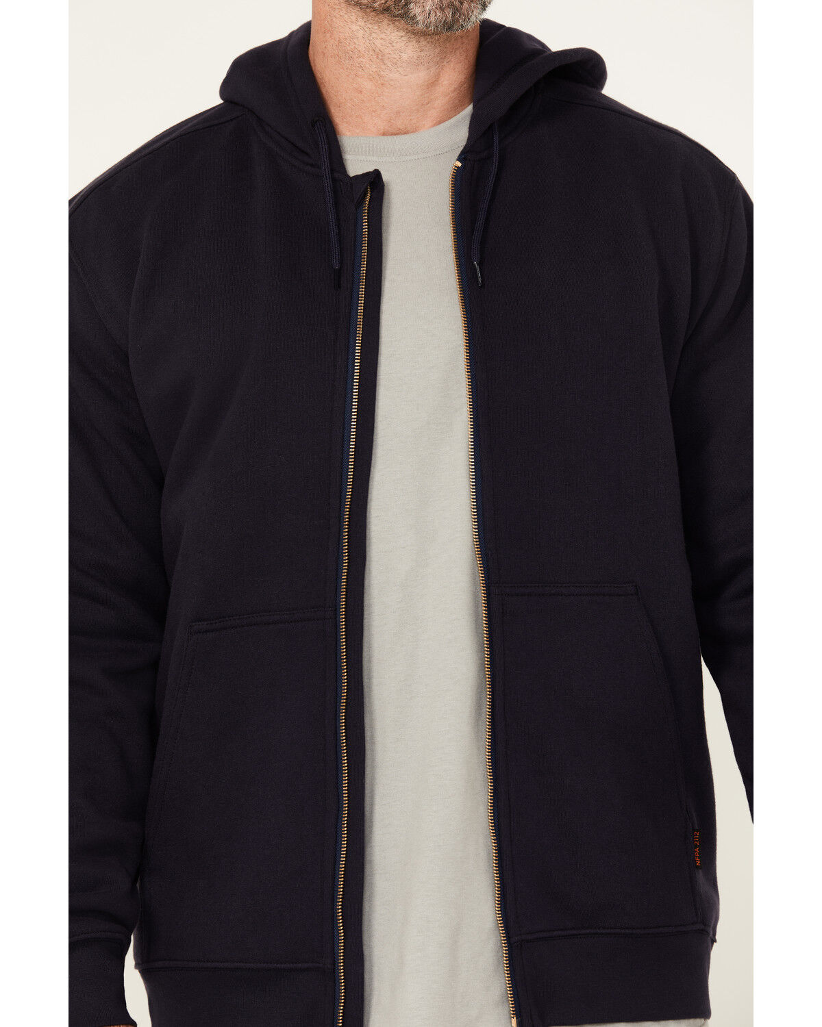 Image #3 - Hawx Men's FR Fleece Hooded Jacket, Navy, hi-res
