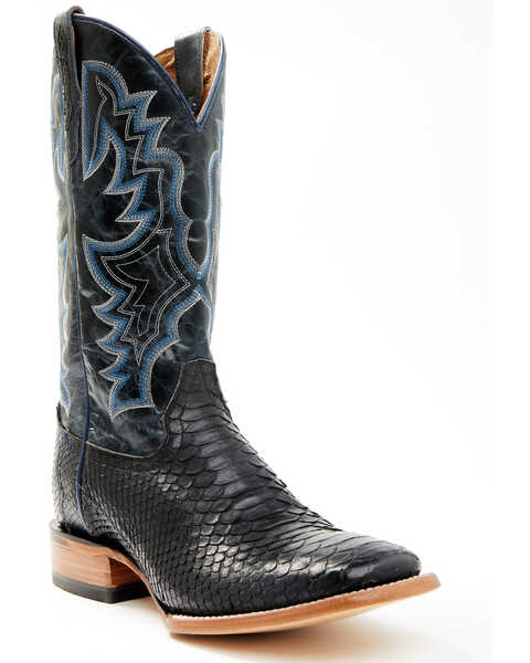 Cody James Men's Exotic Python Western Boots - Broad Square Toe, Black, hi-res