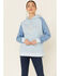 Image #1 - Kimes Ranch Women's Ash Grey Amigo Logo Hoodie, Blue, hi-res