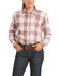 Image #1 - Ariat Women's FR Bria Plaid Print Long Sleeve Button Down Work Shirt, Burgundy, hi-res