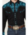 Image #4 - Scully Men's Gunfighter Embroidered Long Sleeve Snap Western Shirt, Turquoise, hi-res