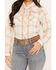 Image #3 - Ely Walker Women's Boot Barn Exclusive Plaid Print Long Sleeve Pearl Snap Western Shirt, Ivory, hi-res