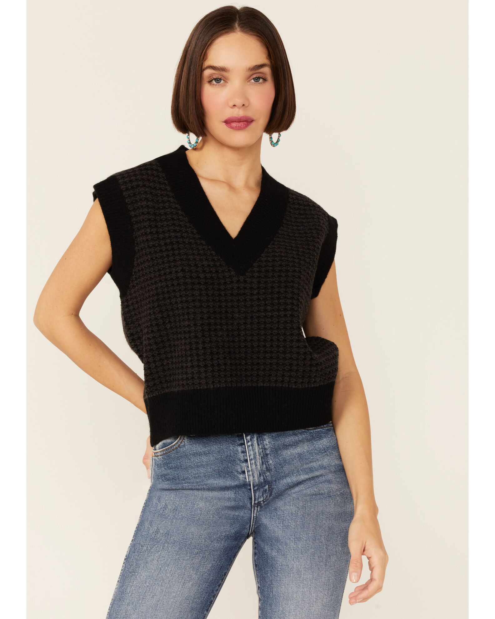 Women's plaid discount sweater vests
