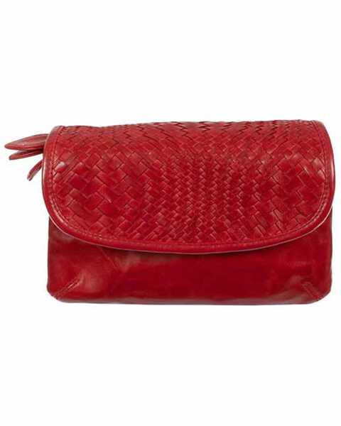 Image #1 - Scully Women's Woven Leather Handbag , Red, hi-res