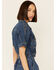 Molly Bracken Women's Denim Playsuit, Blue, hi-res