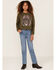 Image #2 - Somewhere West Girls' Cowboy Tiger Graphic Sweatshirt, Olive, hi-res