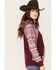 Image #2 - Hooey Women's Serape Stripe Contrast Print Savannah Hoodie, Maroon, hi-res