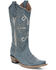 Image #1 - Corral Women's Embroidered Western Booties - Snip Toe, Blue, hi-res