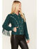 Shyanne Women's Suede Fringe Jacket, Deep Teal, hi-res