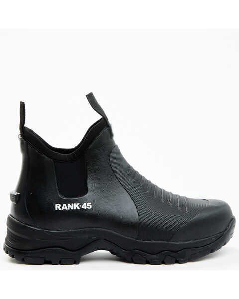 Image #2 - RANK 45® Men's 6.5" Rubber Ankle Boots - Round Toe, Black, hi-res