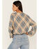 Cleo + Wolf Women's Plaid Print Blouson Crossover Top, Wheat, hi-res
