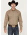 Image #1 - George Strait by Wrangler Men's Geo Print Long Sleeve Button-Down Shirt, Tan, hi-res