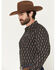 Image #2 - Gibson Trading Co Men's Orbitor Geo Print Long Sleeve Snap Western Shirt, Black, hi-res