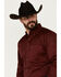 Image #2 - Ariat Men's Solid Twill Fitted Long Sleeve Button-Down Western Shirt, Burgundy, hi-res