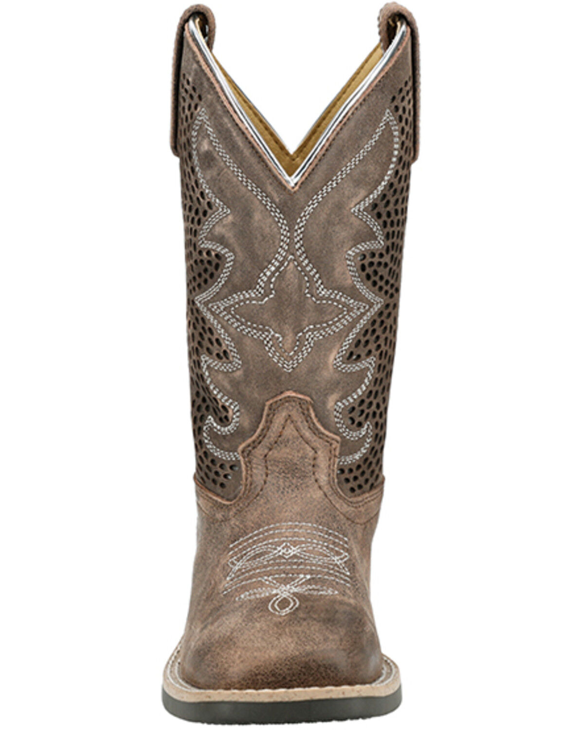 Image #4 - Smoky Mountain Little Girls' Willow Western Boots - Broad Square Toe, Brown, hi-res