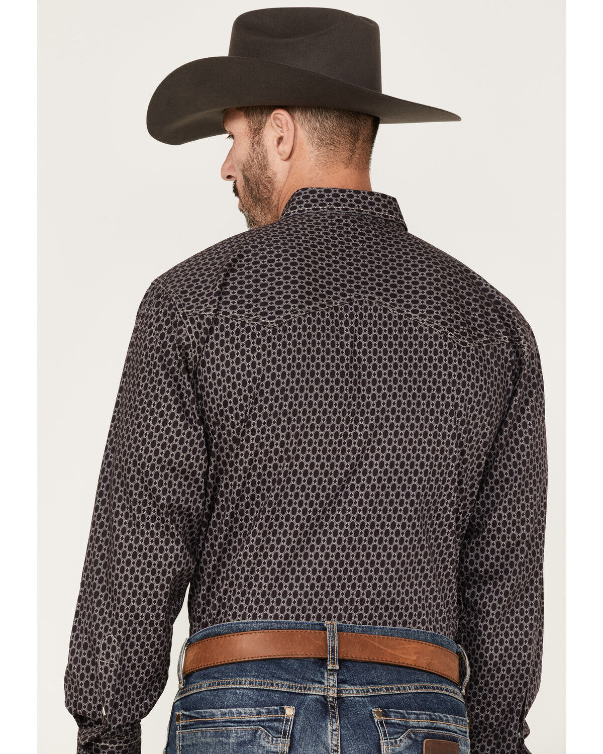 Image #4 - Resistol Men's Axcel Geo Print Long Sleeve Snap Western Shirt, Navy, hi-res