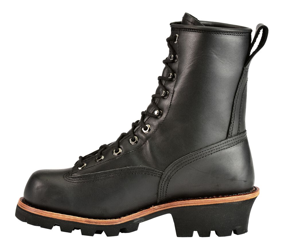 Chippewa Oiled Waterproof & Insulated 8" Lace-Up Logger Boots - Composite Toe, Black, hi-res