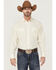 Image #1 - Resistol Men's Long Sleeve Button Down Western Shirt , Off White, hi-res