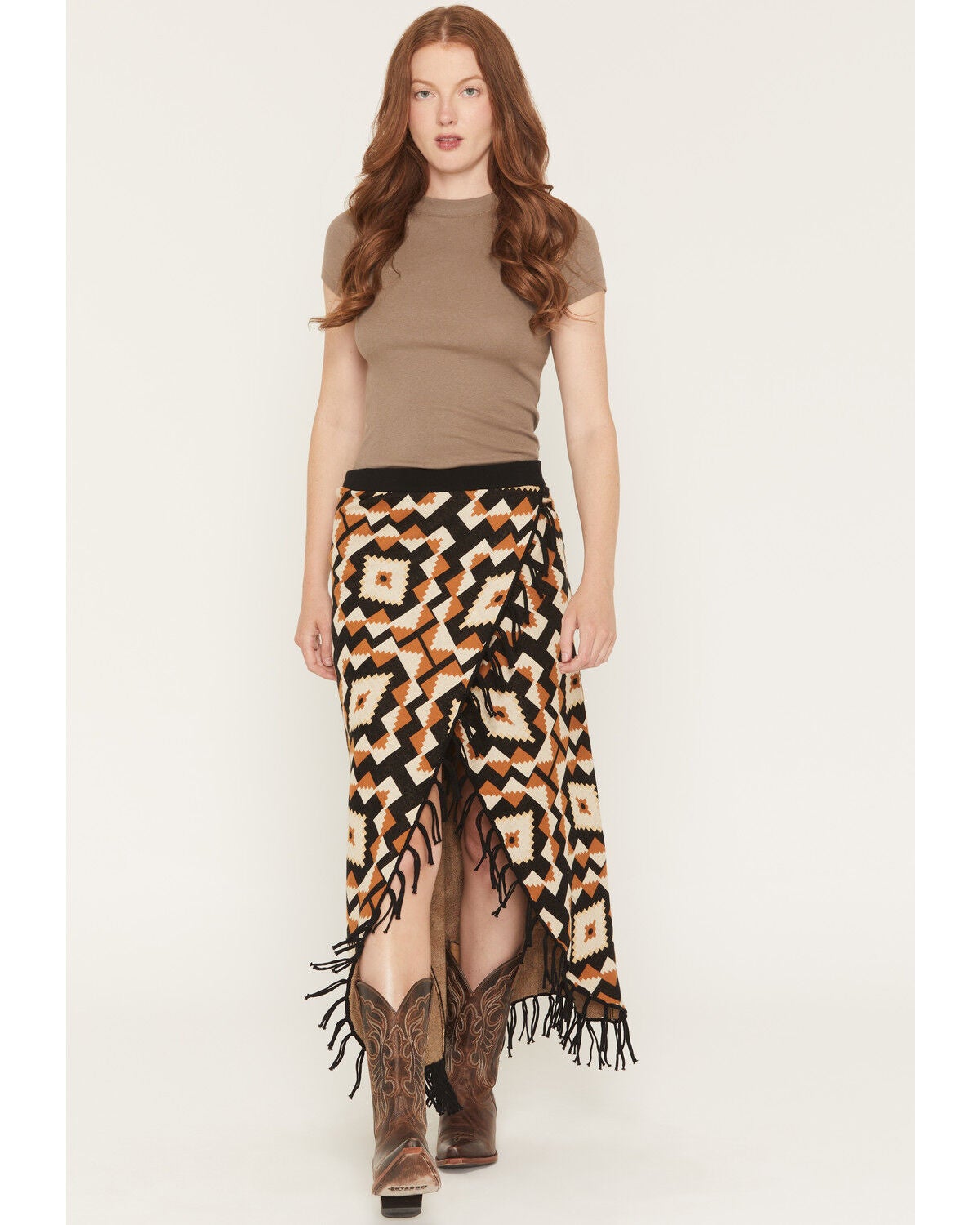 Image #1 - Tasha Polizzi Women's Andre Sweater Fringe Midi Skirt, Multi, hi-res