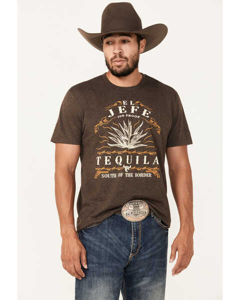 Cowboy Hardware Men's El Jefe Tequila Short Sleeve Graphic T-Shirt, Dark Brown, hi-res
