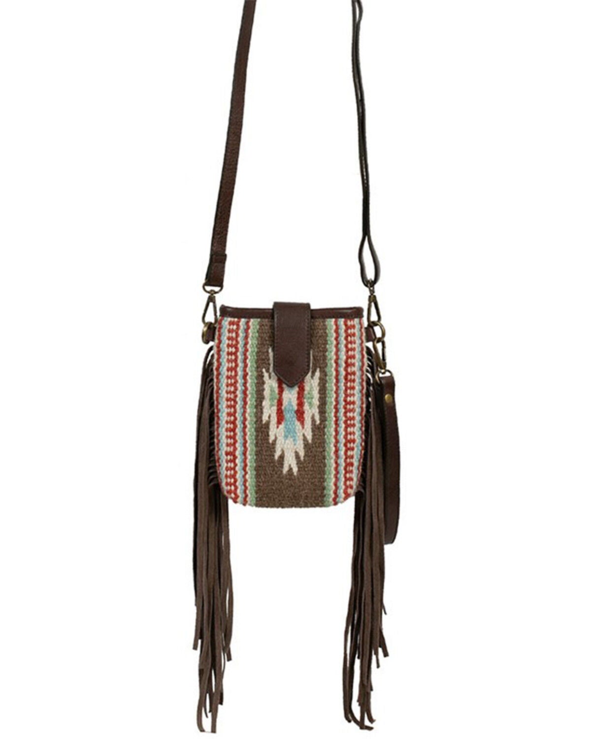 Scully Women's Woven Fringe Handbag, Brown, hi-res