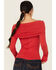 Image #4 - Free People Women's Iris Layering Off The Shoulder Long Sleeve Shirt, Red, hi-res