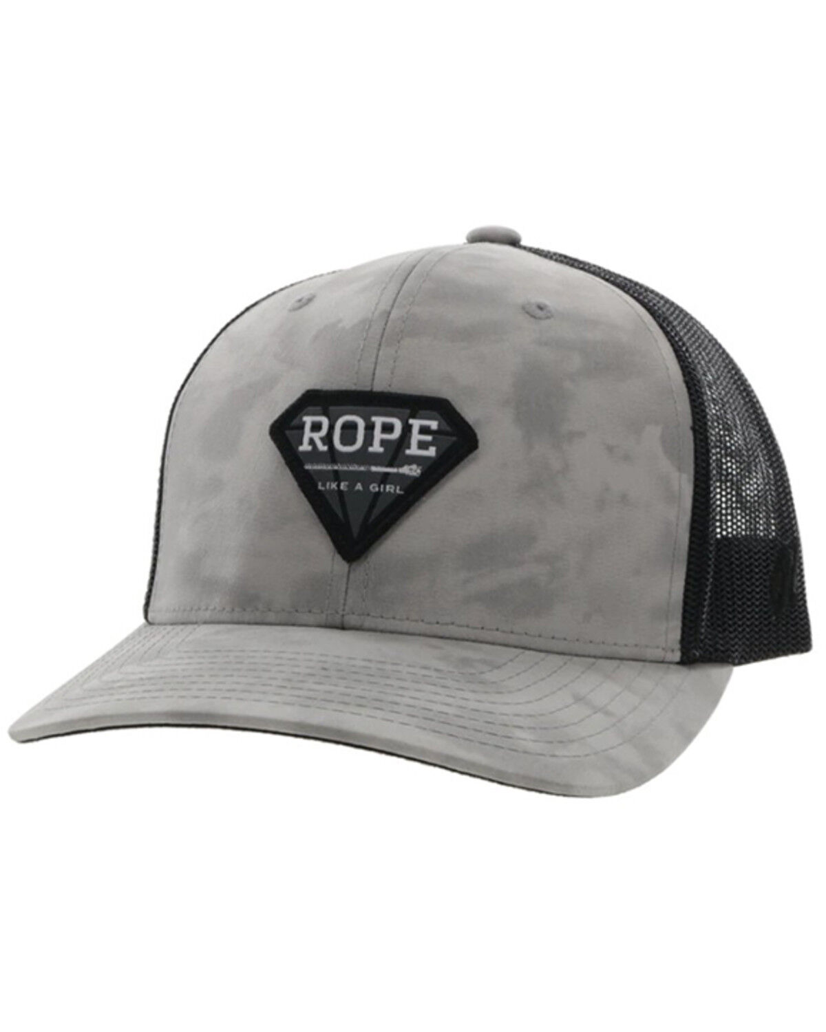 Image #1 - Hooey Women's Rope Like A Girl Patch Trucker Cap, Grey, hi-res