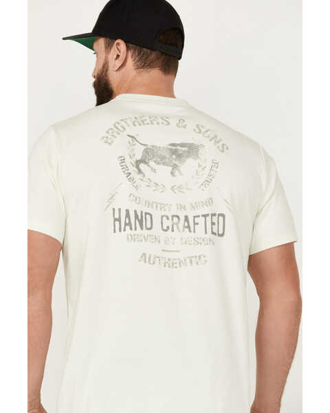 Image #4 - Brothers and Sons Men's Hand Crafted Short Sleeve Graphic T-Shirt , Light Grey, hi-res