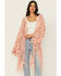 Image #1 - Miss Me Women's Crochet Fringe Kimono, Pink, hi-res