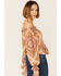 Image #3 - Flying Tomato Women's Boho Print Cold Shoulder Top, Brown, hi-res